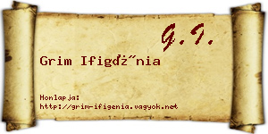 Grim Ifigénia névjegykártya